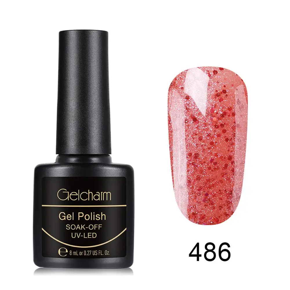 Gelcharm 8 мл Glassic многоцветная серия Гель-лак для ногтей УФ светодиодный отмачиваемый гель лак для ногтей Блеск Дизайн ногтей салон маникюр - Цвет: 486