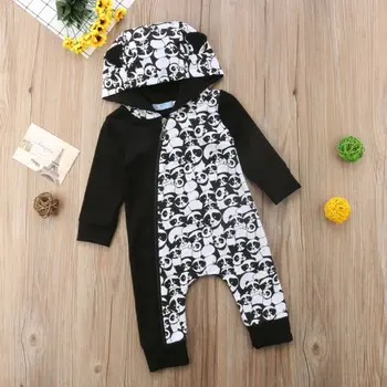 

Novelty Newborn Toddler Kid Baby Boy Girl Clothes Panda Long Sleeve Zipper Hooded Jumpsuit Romper Autumn Casual Outfit