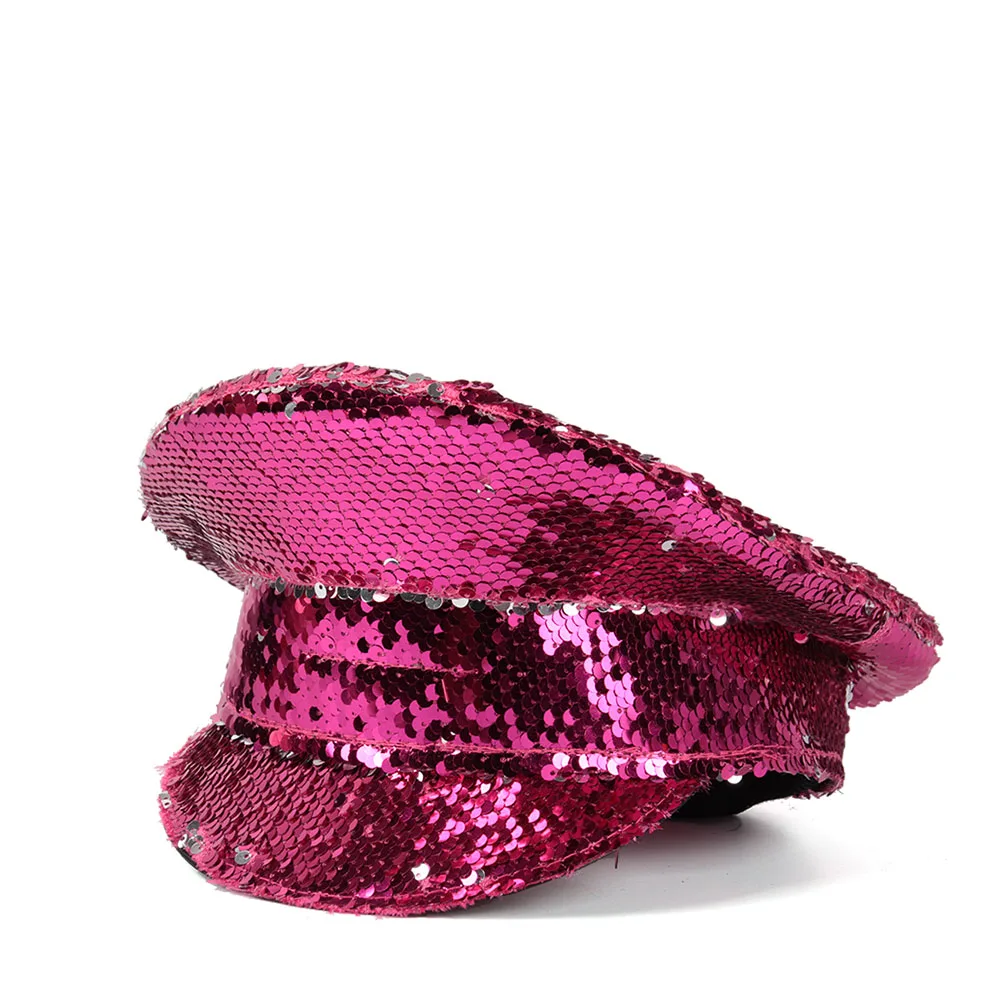 Sequin Women Military Hat Festival Hat 
