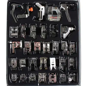 

Economical 32pcs/Set Domestic Multifunctional Sewing Machine Presser Feet Set for Brother Singer Toyota ds99