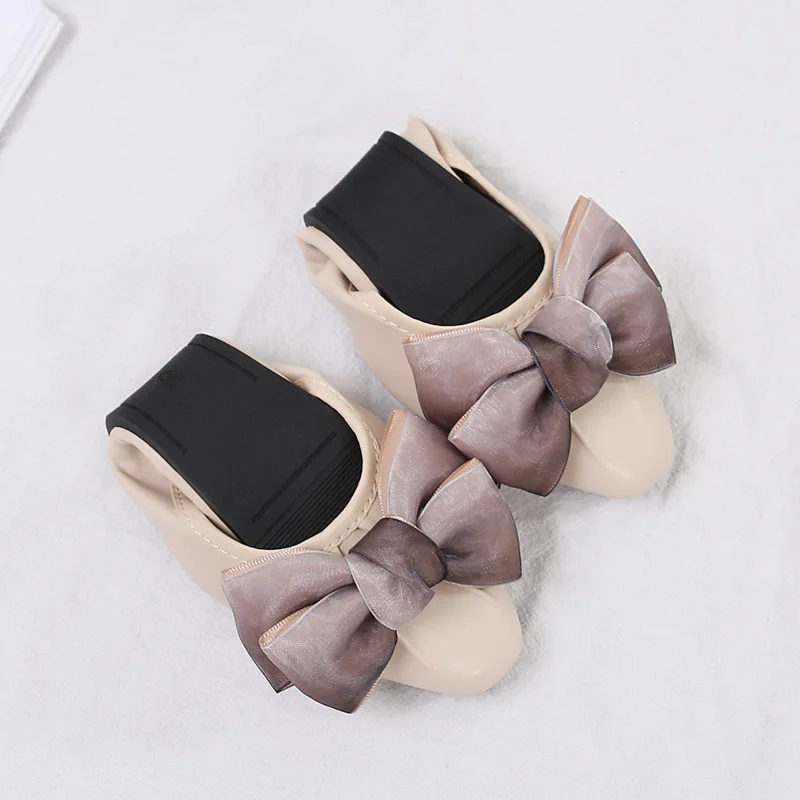 

2019 Spring And Autumn New Style Korean-style Sweet Bow Soft-Sole Mixed Colors Shoes Comfortable Soft Bottom Flat Top Shoes
