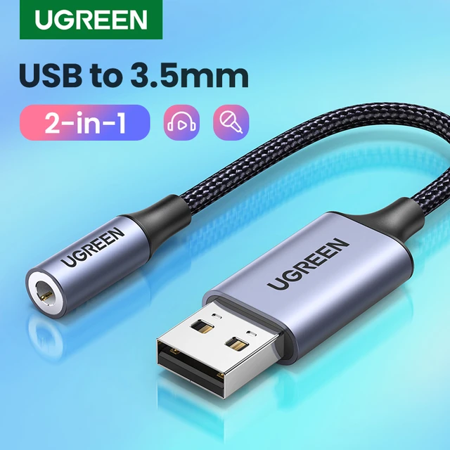 Ugreen USB to 3.5mm Audio Jack USB A Sound Card Adapter – UGREEN