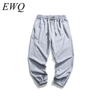 

EWQ / men's wear can ship 2020 spring fashion new drawstring waist trousers tide casual Solid Color Loose sweatpants Male 9Y803