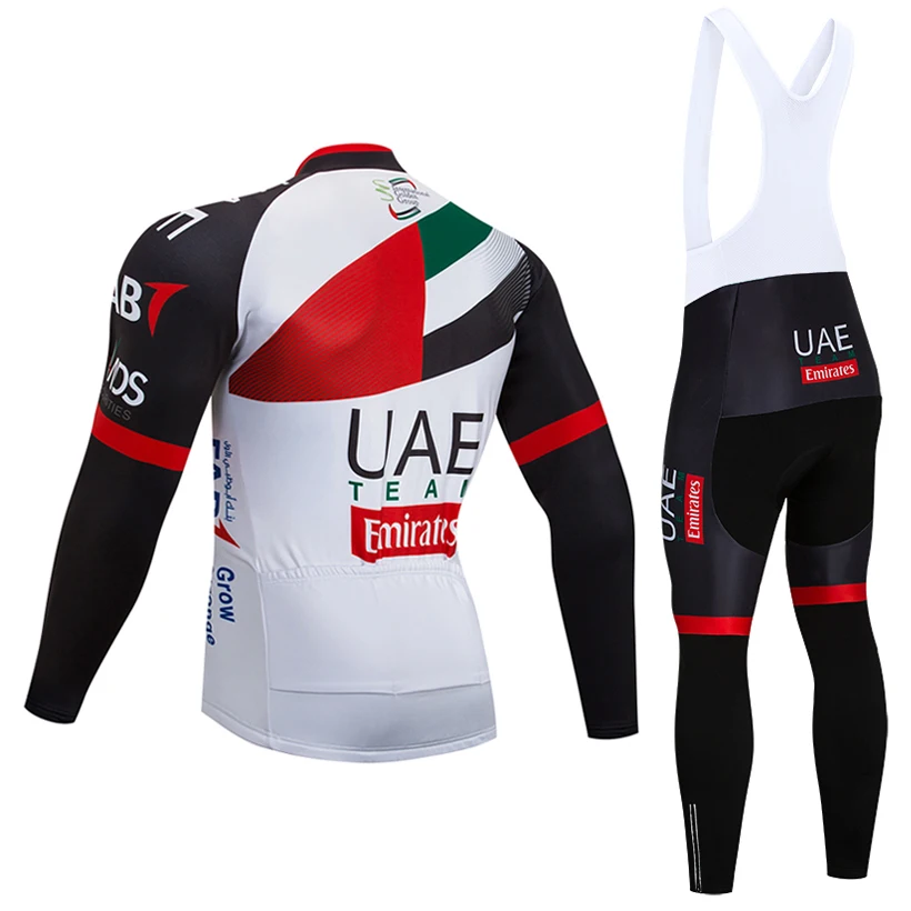 Зима команда ОАЭ Велоспорт Джерси 20D Pad велосипед брюки костюм Ropa Ciclismo термальная флисовая велосипедная Одежда Майо брюки одежда