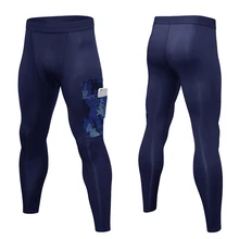 Мужские спортивные штаны для тренажерного зала, спортивные плотно облегающие леггинсы, спортивная одежда для бега с карманами, брюки для тренировок, занятий йогой