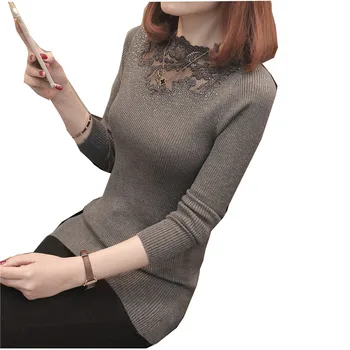 

2020 OHCLOTHING 40 (3) between zhong small spring clothing Cultivate morality word collar lace knit render F2384 women's wear