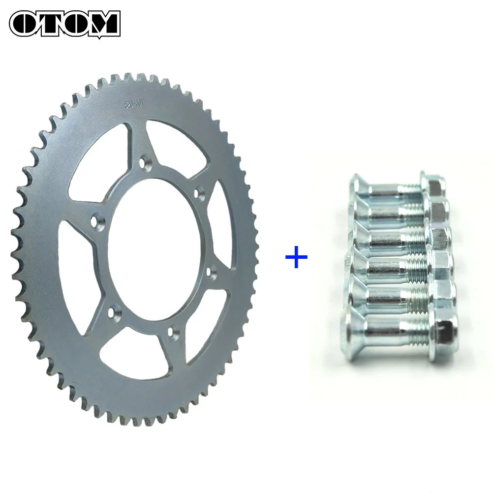 OTOM Motorcycle Steel Chain Rear Sprocket Wheel Disc Plate For HONDA CR125R CRF230L XR400 XR650R CR500 Beta Motor Motocross Part engine sprocket