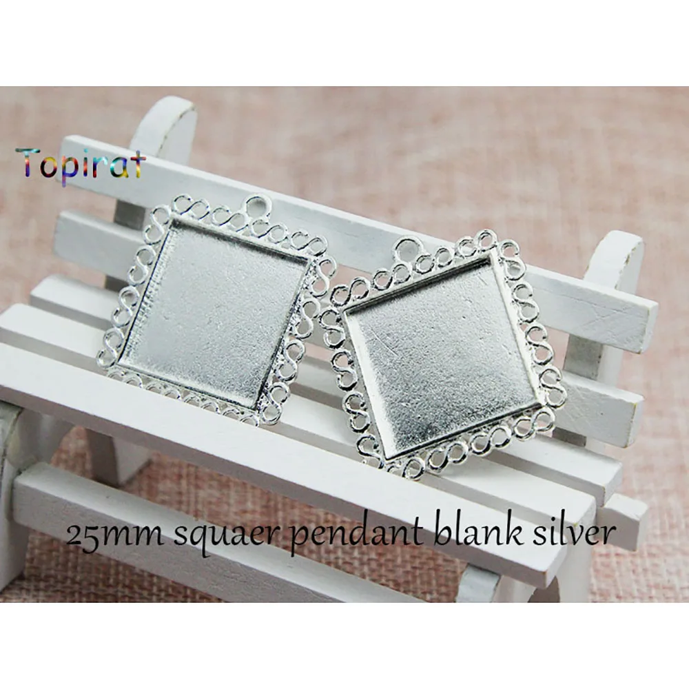 

10 шт., Квадратные подвесные Кабошоны, 25 мм