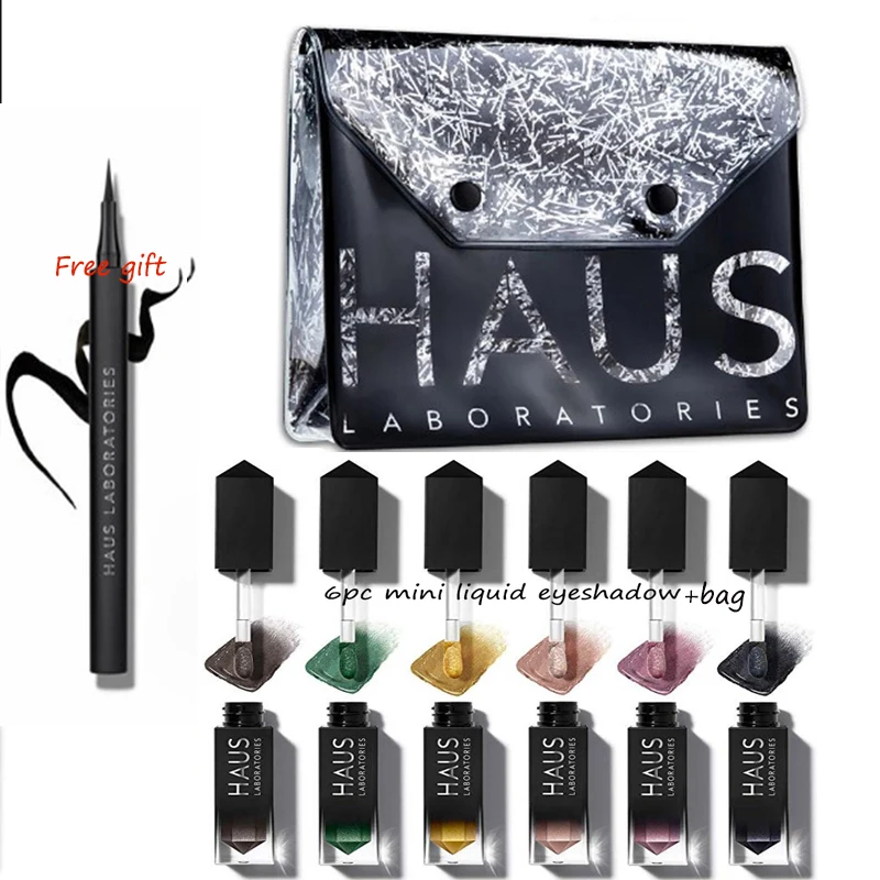 HAUS beauty блеск для губ Рождественский набор из шести многомерных оттенков по всему спектру блеска перламутровый от Lady gaga - Цвет: eyeshadow set