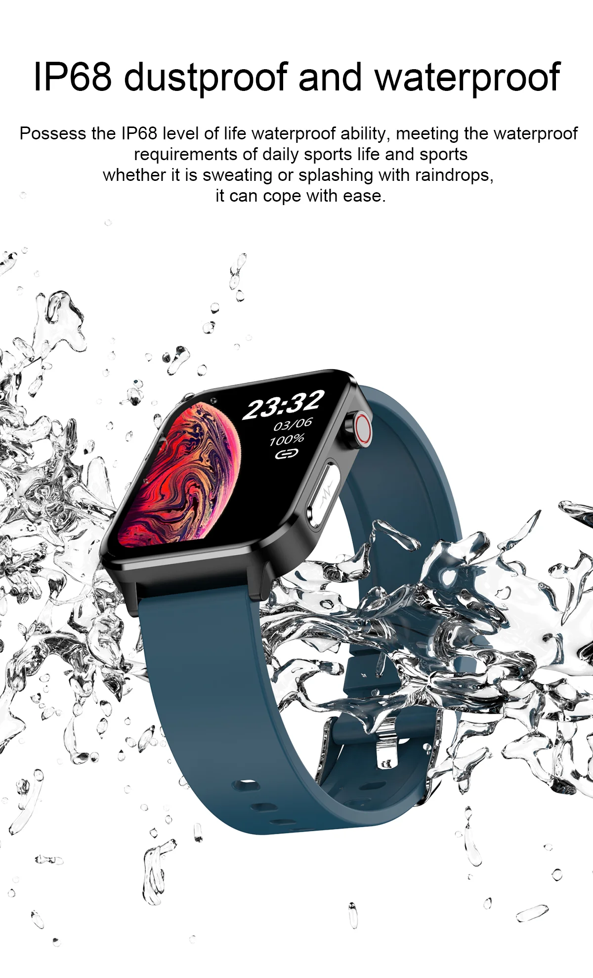 2022  ECG+PPG IP68 Waterproof Temperature Blood pressure Heart rate AI medical diagnosis Full Touch Fitness Tracker Smart watch