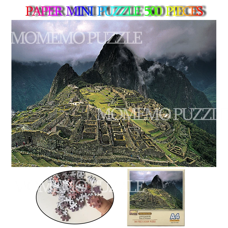 Machu Picchu мини-паззлы 500 шт. пазлы из бумаги с историческим ландшафтом для взрослых и
