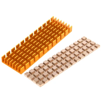 

2 Set Copper Heatsink Cooler Heat Sink Thermal Conductive Adhesive for M.2 Ngff 2280 Pci-E Nvme Ssd 67 X 18 mm Thickness & 70x22