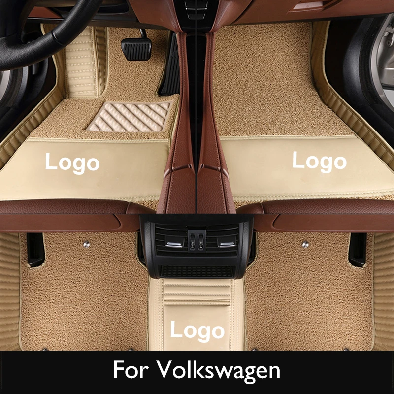 Двухслойные пользовательские автомобильные коврики для Volkswagen sedan touran 2007 golf 4 5 6 passat b5 b6 b7 Tiguan автомобильный коврик для ног коврик
