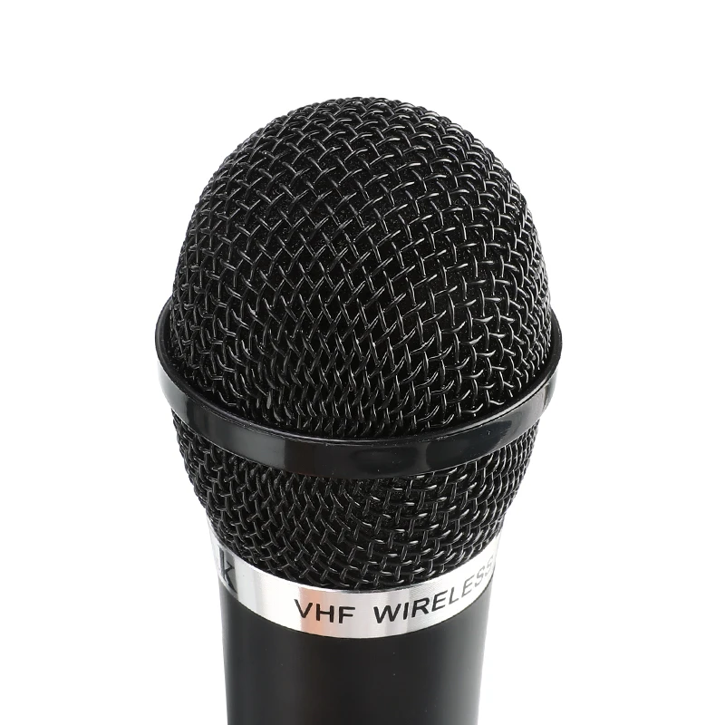 Dual Professional VHF Wireless Microphone System Cordless Handheld+ 2 x Mic Cordless Receiver High Quality