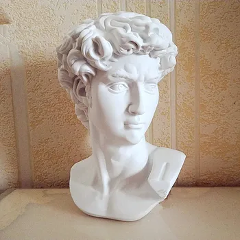 

David Head Portraits Bust Mini Gypsum Statue Michelangelo Buonarroti Sculpture Home Decoration Art&Craft Sketch Practice L1239