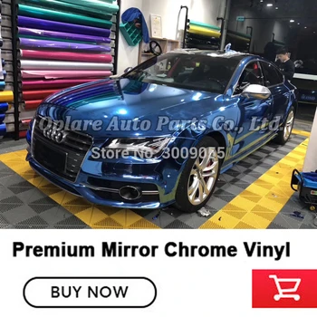 

Highest quality Mirror Chrome Vinyl chrome Wrap Film for Car foil with air Bubble Various color with low initial tack adhesive