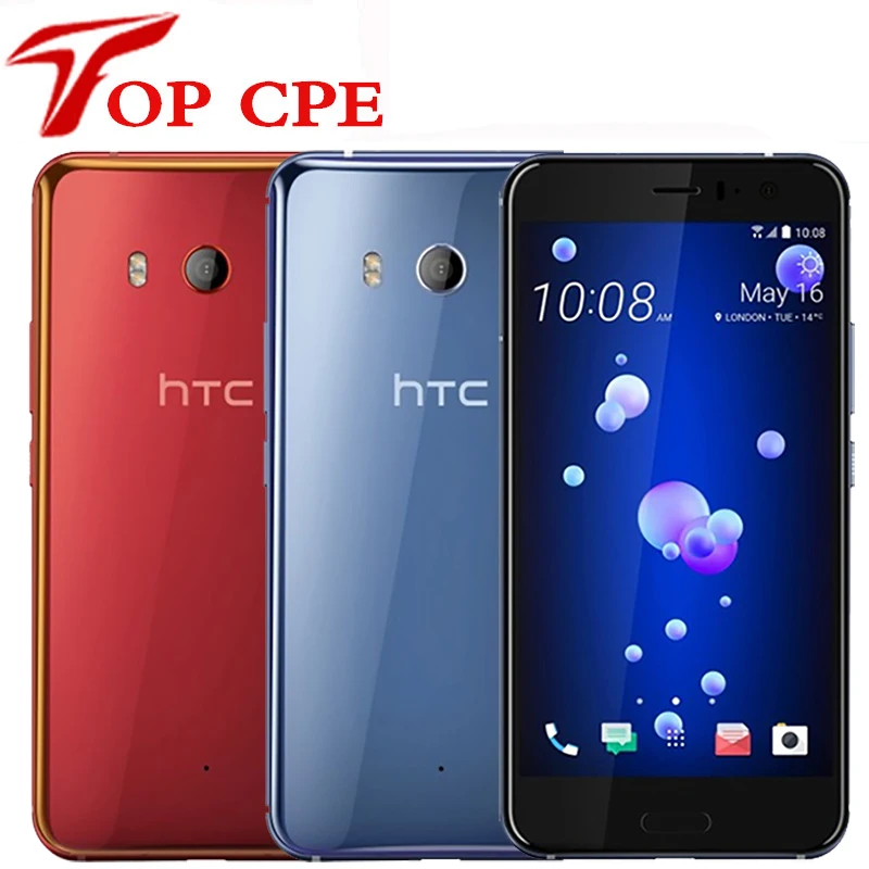 Original HTC U11 5,5 pulgadas 4GB RAM 64GB ROM Qualcomm835 Octa Core 4G LTE móvil teléfono celular Android7.1 huella dactilar teléfono inteligente