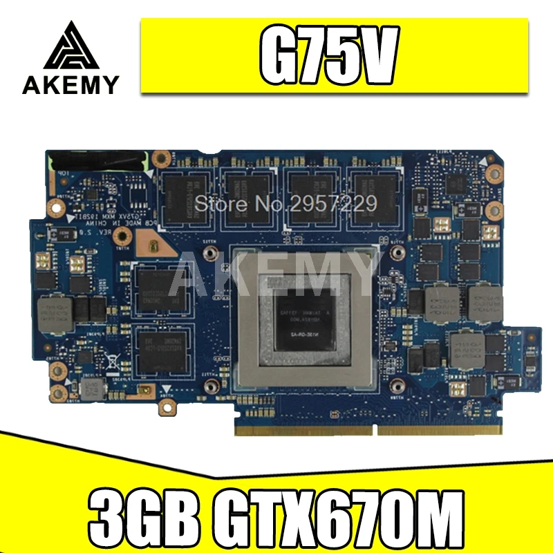 Оригинальная видеокарта для For Asus notebook G75V G75VX 3 ГБ GTX670M с самой высокой