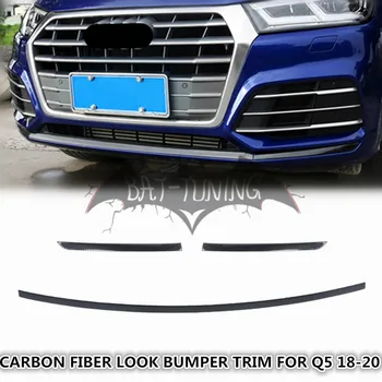 

3PCS Stainless Steel Bumper Trims For AUDl Q5 Q5L 2018-2020 Lower Bumper Protector Carbon Fiber Look Covers Stickers