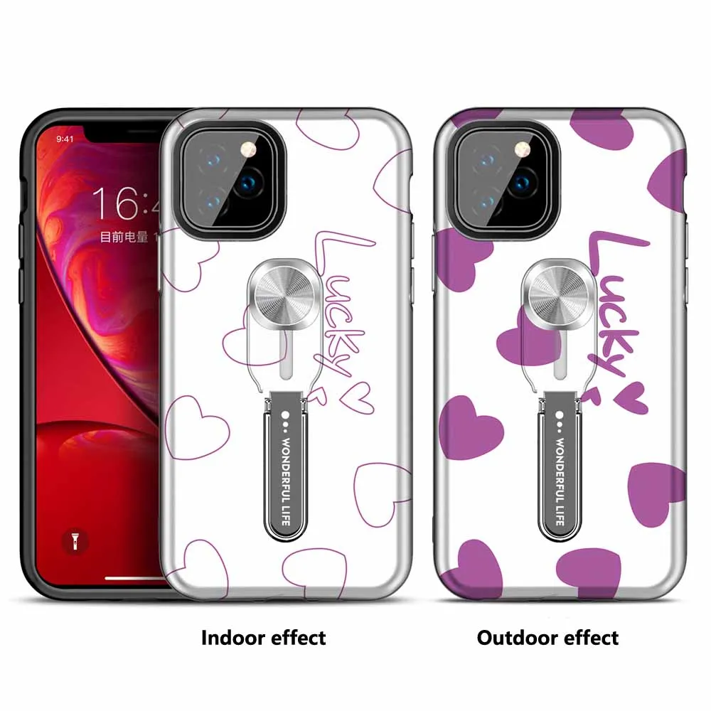 Меняющий цвет чехол для телефона для iPhone 11 Pro Max подставка задняя крышка для iPhone XS Max Xr X 8 7 6S 6 Plus чехол для телефона крышка