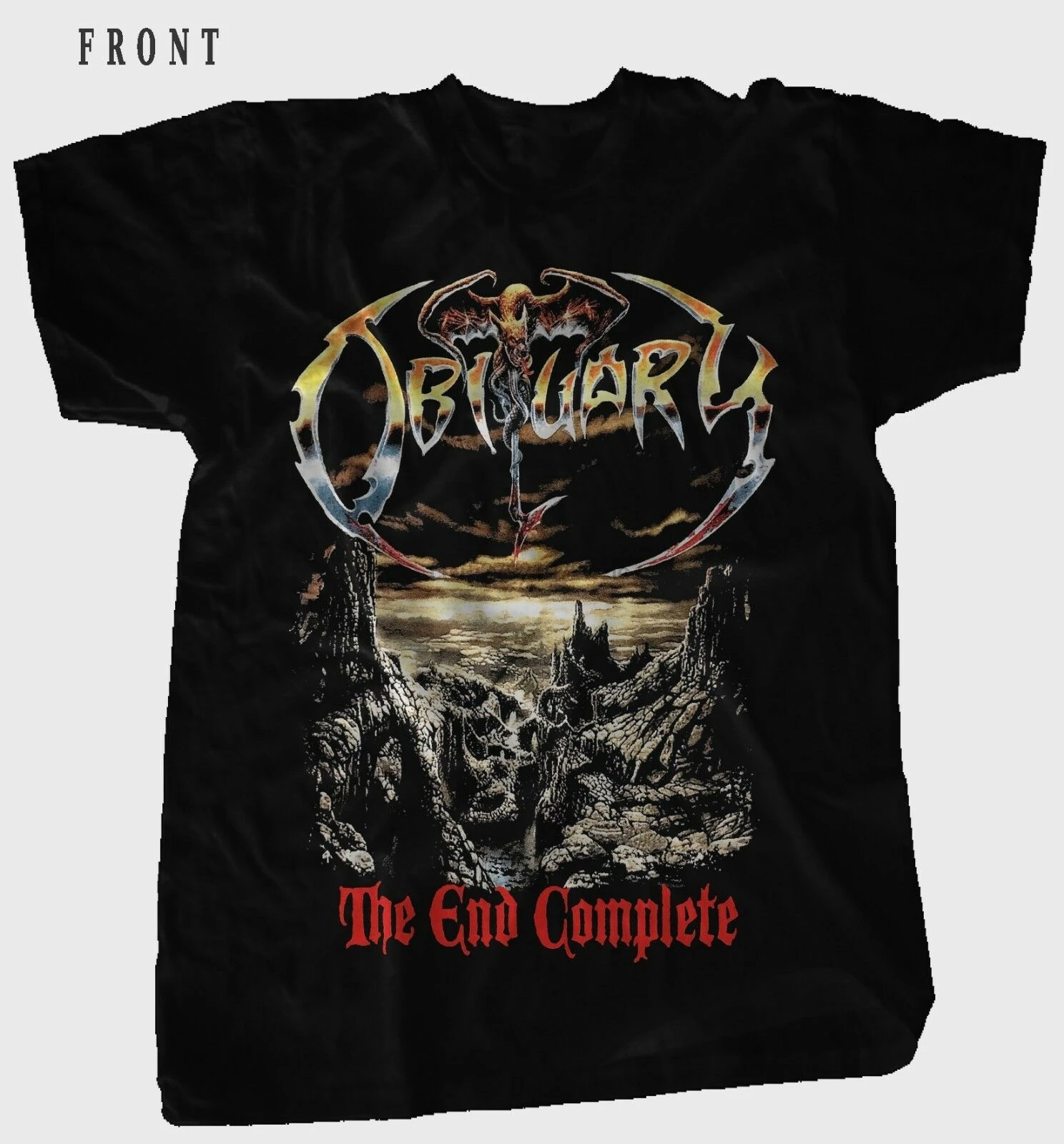 OBITUARY-The End Complete-американская дэт-метал-группа T_shirt SIZESS to 6XL | Мужская одежда