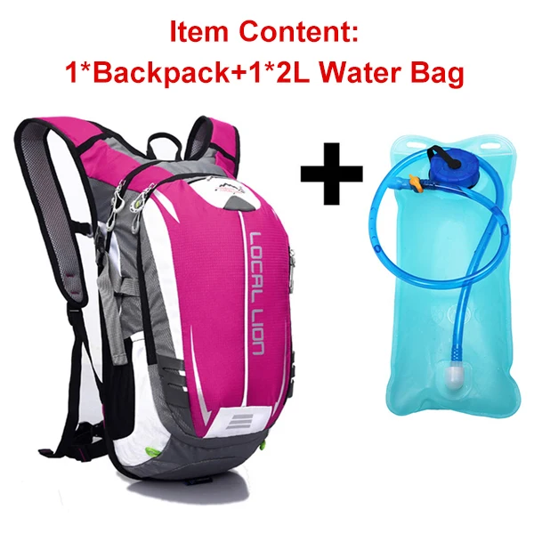 pink water bag Местное Лев велосипедная сумка MTB Походное оборудование 18L восхождение Пеший Туризм дышащая дорожный Рюкзак Для Езды На Велосипеде езда на велосипеде сумка - Цвет: pink water bag