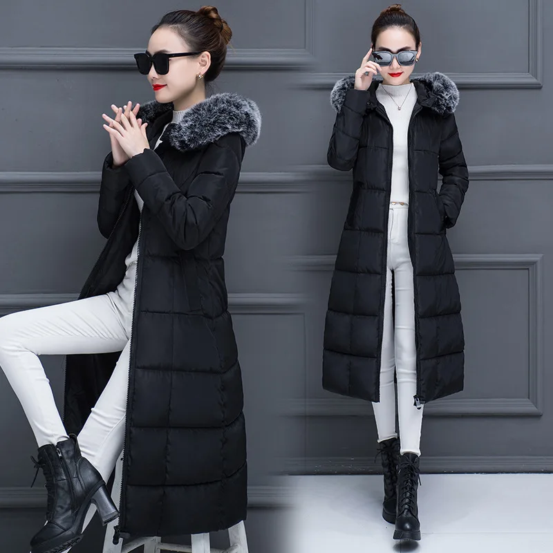 

Cotton-padded Clothes Women's Mid-length Korean-style 2018 Winter New Style Thick Slim Fit down Jacket Cotton-padded Clothes Hoo