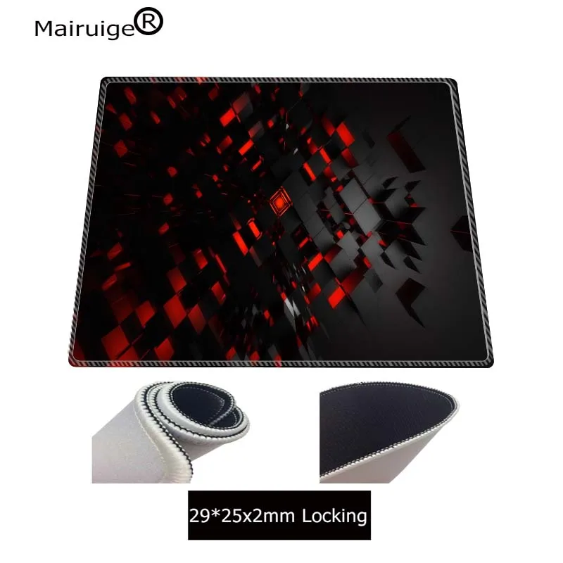 Personality Black and Red 3D Pattern Gaming Locking Edge Mouse Pad Large Computer Mousepad Desk Mat