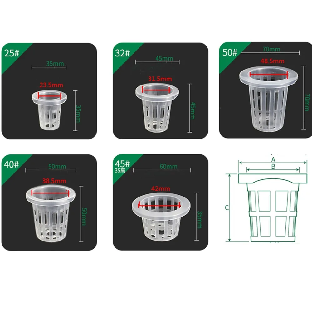 10 шт./компл. гидропоники чистые горшки сетчатый горшок чашка корзина аэропонного выращивания растений прорастания горшки с гидропоники сетчатой горшок губки