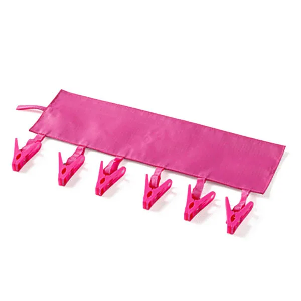 Foldable Cloth Travel Hanger Portable Socks Underwear Clip Windproof Clothespin Drying Clip TB Sale - Цвет: Rose red