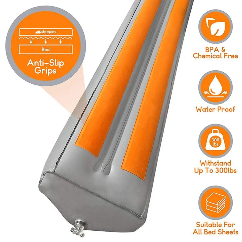 Inflatable Toddler Bed Rails 2-Pack Premium Portable Safety Guard for Home Travel use Heavy Duty Bumper System Keeps Kids Safe