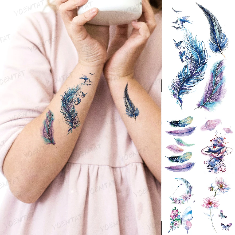 5 Sheets Waterproof Temporary Tattoos Stickers Fake Tattoos