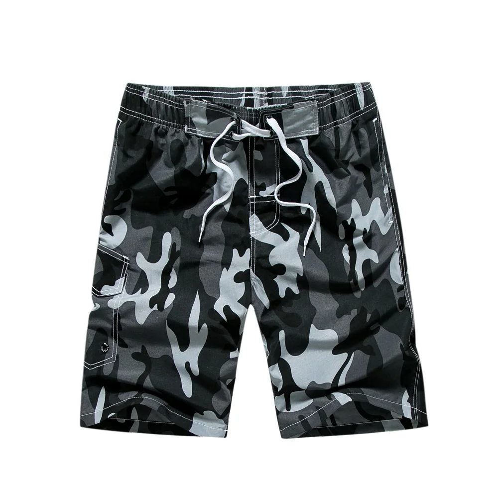 

Men Beach Shorts Miliary Summer Swimming Trunks Male Swimwear Quick Dry Breathable Loose Print Elastic Casual Short Plus Size