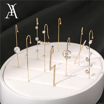 

Punk Ear Wrap Crawler Hook Earrings Multiple Geometric Stud Earrings Piercing Earring Street Popular Hip Hop Ear Jewelry