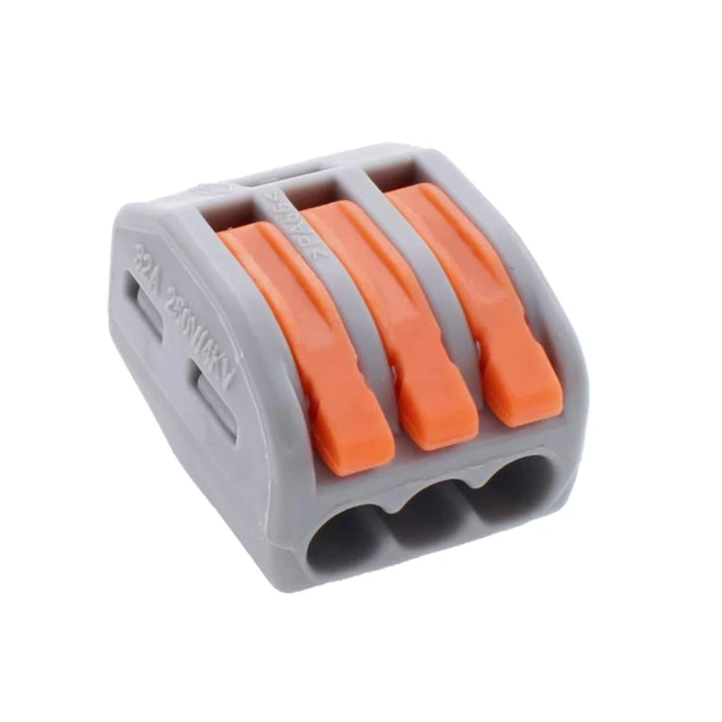 222-413(Pct213) 10 шт./кор. серая мини-Быстрый Разъем Push-In проводник, жгут проводов Разъемы-Изолированные Наконечники провода соединители проводов