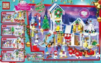 

681PCS Educational Princess Figures Castle Building Blocks Christmas Night Street View Children Bricks Toys Girl Gift