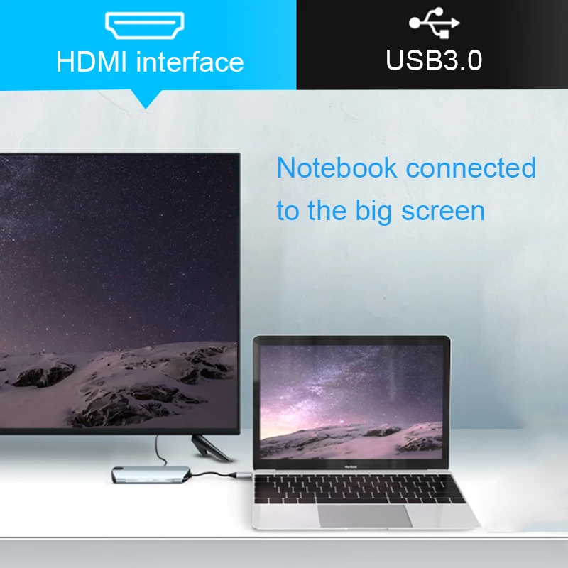 Basix USB C концентратор Hdmi usb type C до 4K HDMI USB3.0 конвертер для Macbook Pro Macbook Air HUAWEI Matebook X/E type C usb-хаб