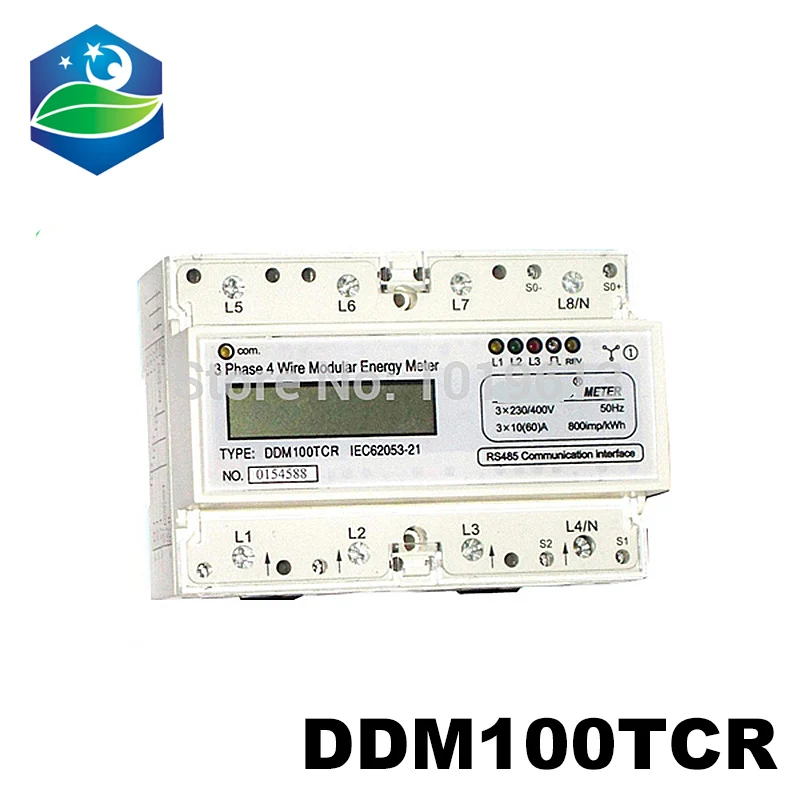 

DDM100TCR3 Din-рейка, трехфазный Измеритель монитора 1,5 (6)A 3(6)A 5(20)A с RS485( Modbus) связи