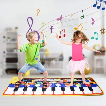 

Baby Activity Mat with Rack for Game Blanket Multi-function Piano Mat Music Game Eco-friendly Electronic Toy Durable Play Mat