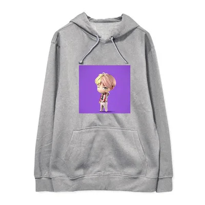 Plus cashmereC-gray Kpop Bangtan мальчики JK RM Suga V Jhope Jin Jimin Q Версия Милая толстовка плюс бархат тонкие свободные мужчины и женщины весна и осень - Цвет: Plus cashmereC-gray