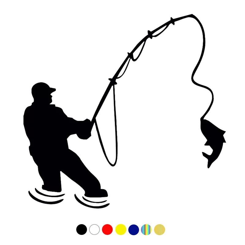 Various Sizes funny car sticker fishing fisherman waterproof vinyl decal for auto car stickers styling car sticker car stickers car body stickers