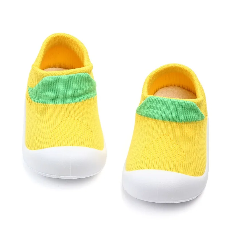 Спортивная обувь для маленьких мальчиков и девочек; вязаные хлопковые нескользящие кроссовки для новорожденных; мягкая обувь для малышей - Цвет: Y