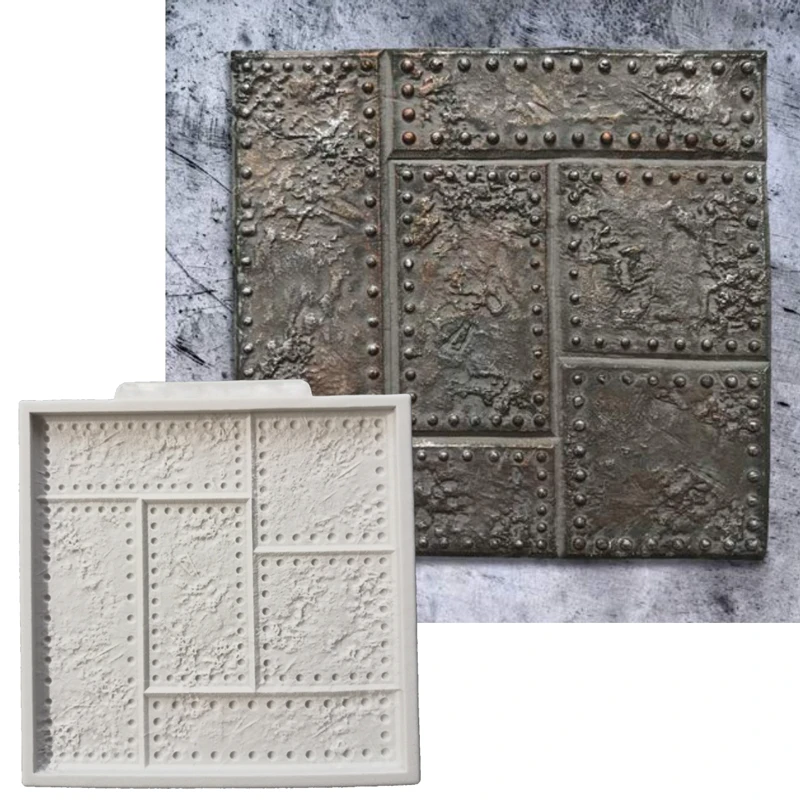 

Riveted Metal Plate Silicone Mould for Cake Decorating Tools, Cupcakes, Sugarcraft, Cookies, Candies Clay Fondant Mould Fimo
