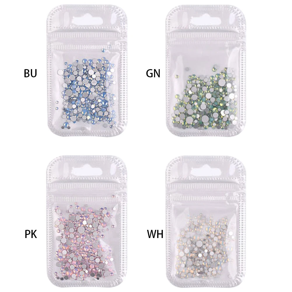 4 Colors Choosen 3D Nail Art Decorations Crystals DIY Nail Art Opal Jelly Pink White Flat Bottom Nail Rhinestones Nail Ornament