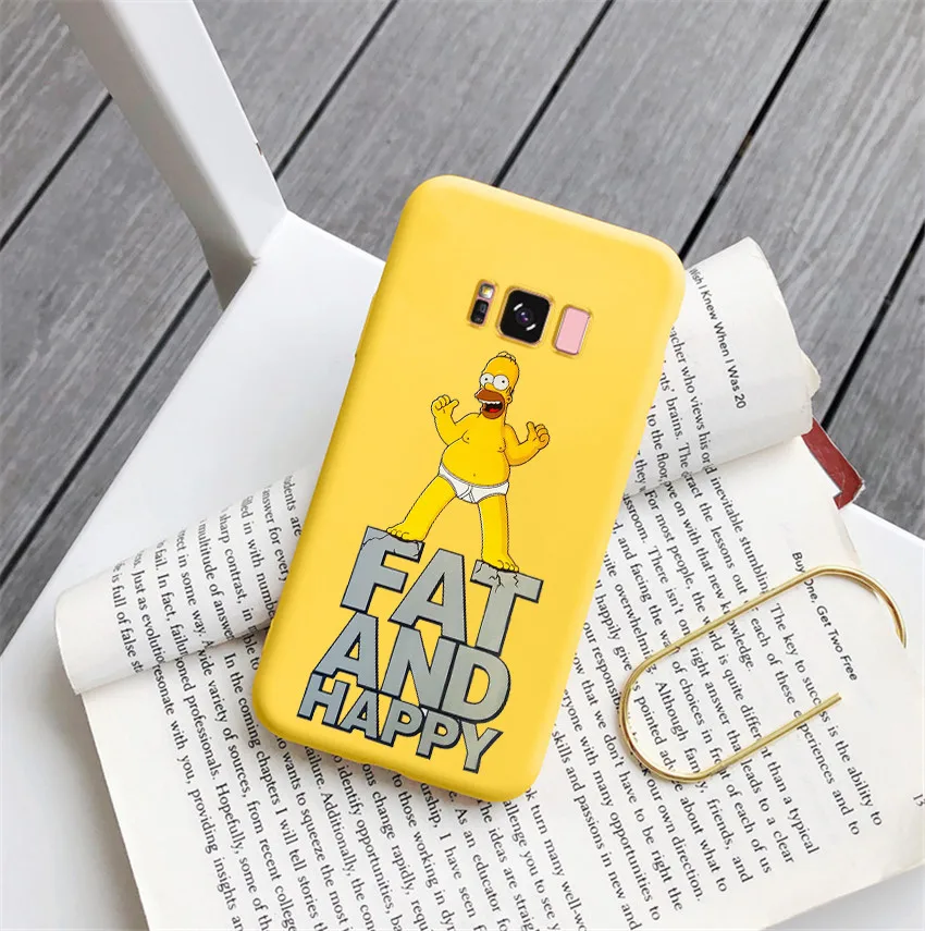 Забавный чехол для телефона Homer J. Simpson, Черный силиконовый чехол для Samsung Galaxy S8 s9 plus s10 plus note 9, Мягкая матовая задняя крышка с рисунком, сумка