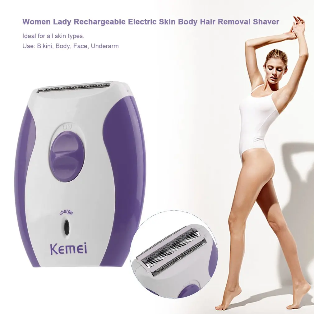 Women Lady Rechargeable Electric Skin Body Hair Removal Shaver Trimmer Clean Use FOR Bikini Body Face Underarm