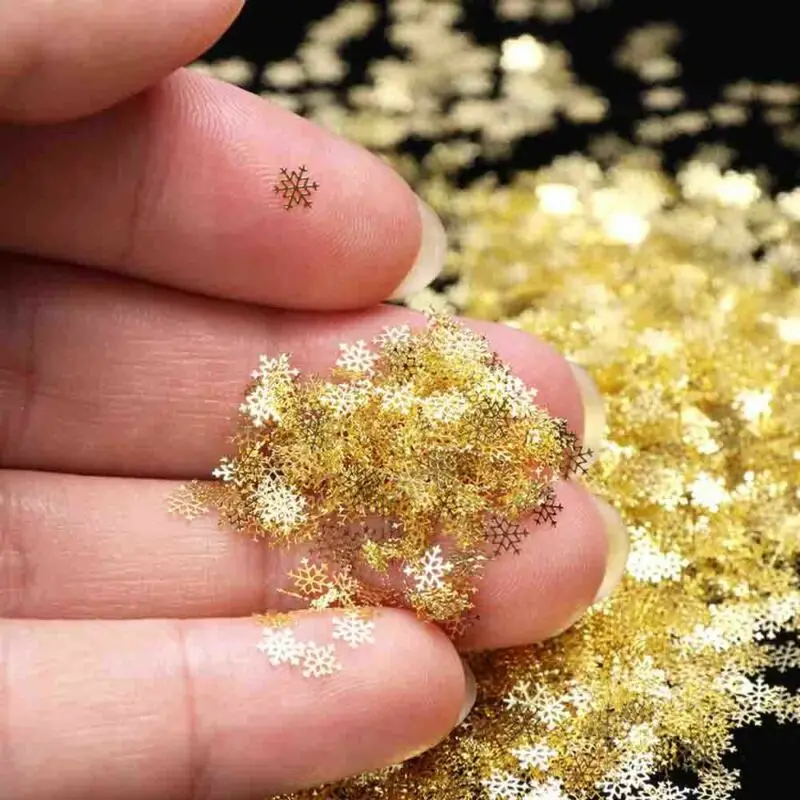 

1 bottle hollow gold nail nail sequins k gold snowflake mixed design decorative nail art nail accessories