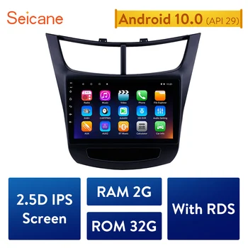 

Seicane Android 10.0 2G+32G Car Radio stereo GPS Navi Head Unit Player For 2015 2016 Chevy Chevrolet New Sail With IPS 2.5D RDS