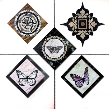 

12pcs Diagonal Seam Stickers Butterfly Marble DIY Tile Sticker Waterproof Self-Adhesive Floor Sticker For Living Room Kitchen