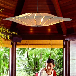 

Bamboo Living Room Lights Restaurant Lamp Chinese Style Wooden Lamps Veneer Dining Room Lights S luminaria